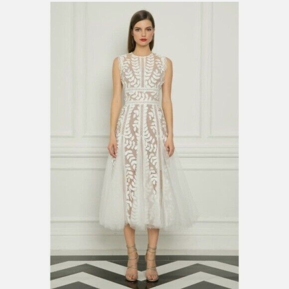 Bronx and Banco White Lace Midi Dress - Picture 3 of 13